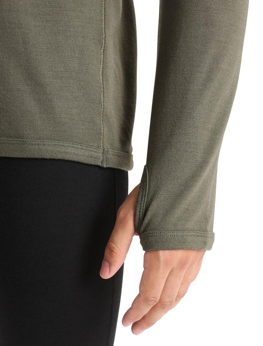 Sweat À Capuche Icebreaker Merino Original Long Sleeve Half Zip Homme Vert Olive | FR 1271LISH